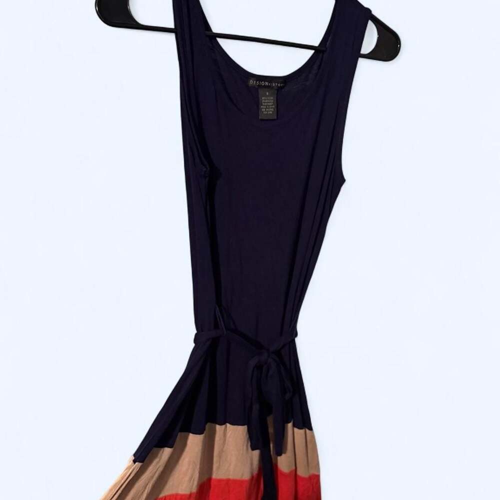 Design History Sleeveless Colorblock Striped Midi Dress Size S
